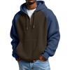 Streetwear Hoodie With Colorblock Pattern And Pouch Pocket For Casual Men