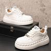 Fashion Red Men's Height-increasing Casual Board Shoes, Men's Simple and Versatile White Sneakers, Youth Trendy Shoes   B33