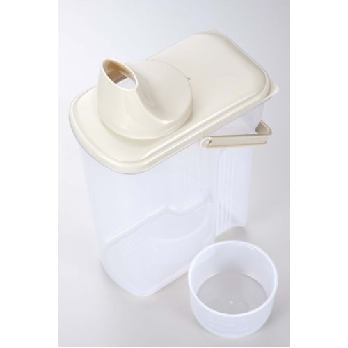 Pearl Metal Handy Rice Storage Box, 2kg Capacity, with Measuring Cup, Berry, H-5603, Made in Japan