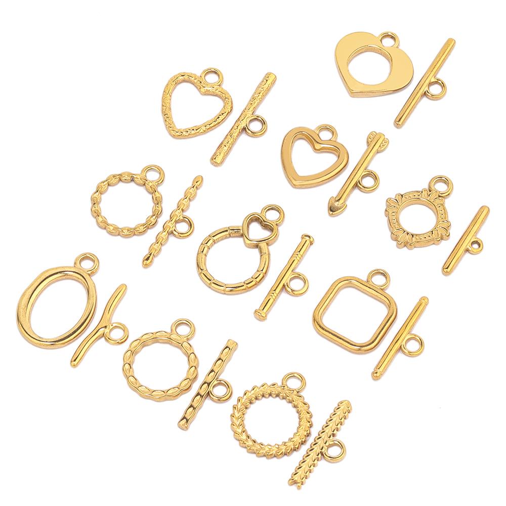 4 Sets Stainless Steel Gold Toggle OT Clasps for DIY Jewelry Making Necklaces Connectors Fasteners Bracelets Hooks Supplies