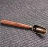 Hand Polished Vintage Ebony Tea Spoon Solid Wood Handle Durable Small Natural Tea Shovel for Home Coffee Bar