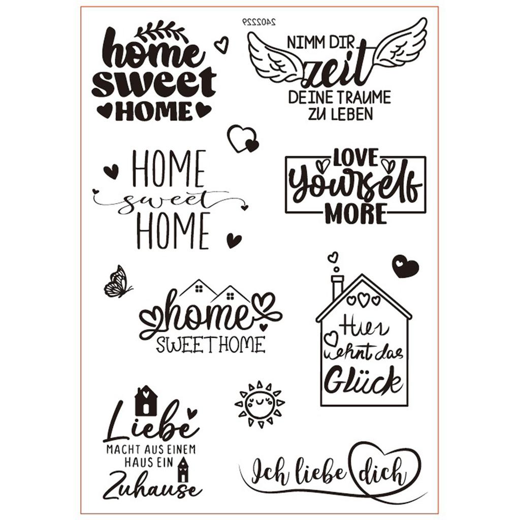 German Blessing Words Rub On Sticker Water Transfer Candle Sticker for Candle Ceramic Mug Glassware Wood Furniture