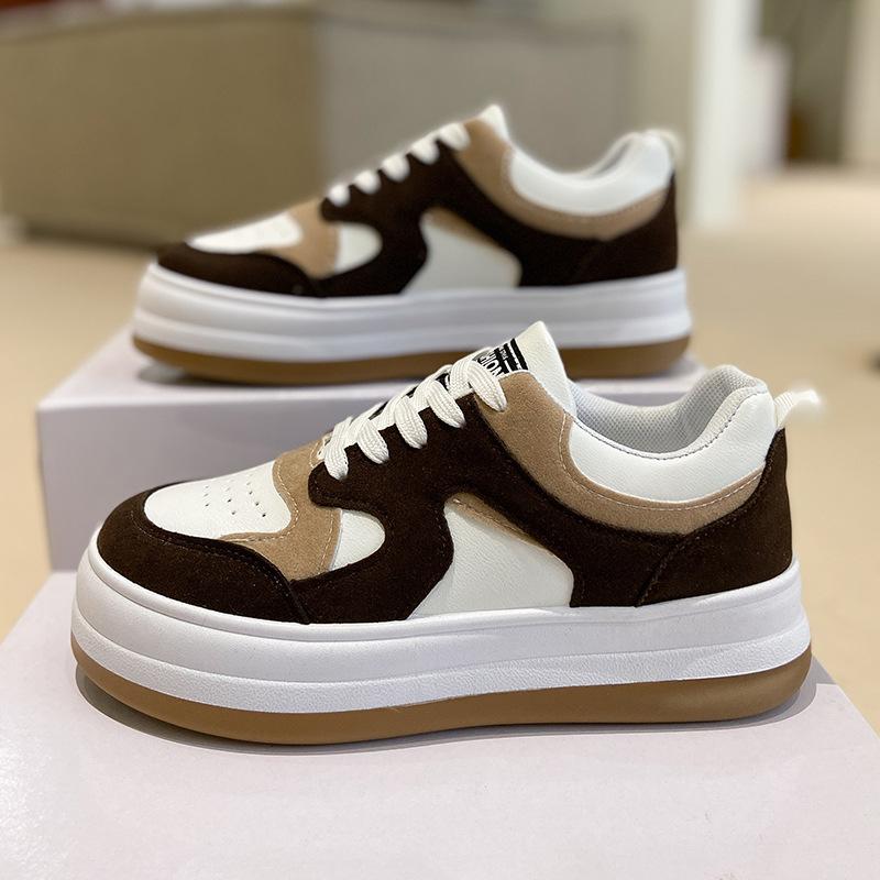 

Повседневная обувь женская летняя новая обувь на толстой подошве женская дышащая кожаная поверхность женская универсальная инс одинарная 40 бежевый