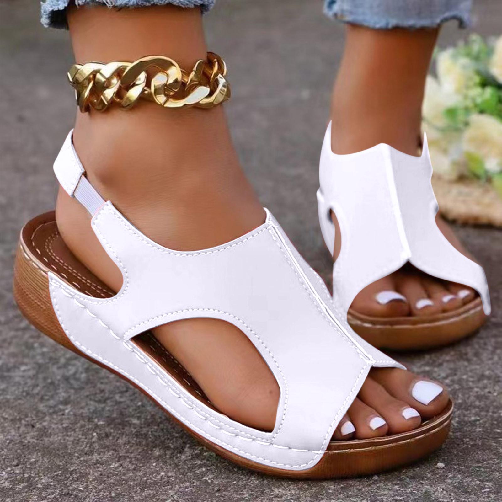 

Женские летние сандалии ортопедическая обувь толстая подошва римские сандалии удобные для широкой стопы пляжные сандалии с мягкой стелькой сандалии повседневная летняя обувь 41 белый