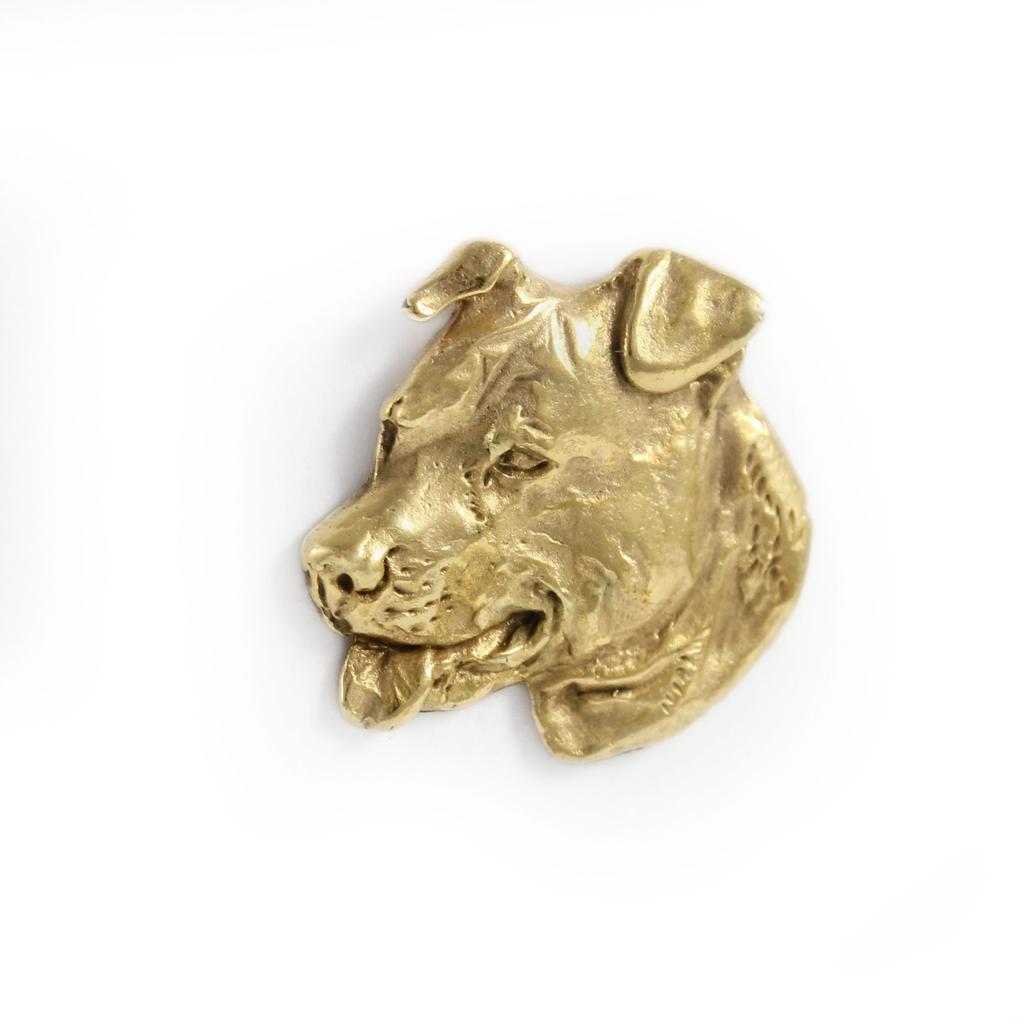 American Staffordshire Terrier, Amstaff - vergoldete Anstecknadel, elegantes Hundeornament, einzigartige Anstecknadel der Marke Art-Dog
