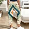 Women Plus Size Geometric Printed Jogger Pants Drawstring Waist Side Pockets Cuffed Ankle