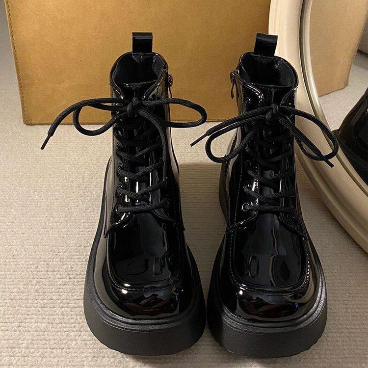 

After communication, place an order for Martin boots, rubber round head PU middle heel () medium tube boots, muffin bottom. 35 [inner length 22.5cm]