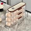 Food-Grade Slide-Out Refrigerator Egg Holder: Automatic Rolling Fresh-Keeping Storage Box