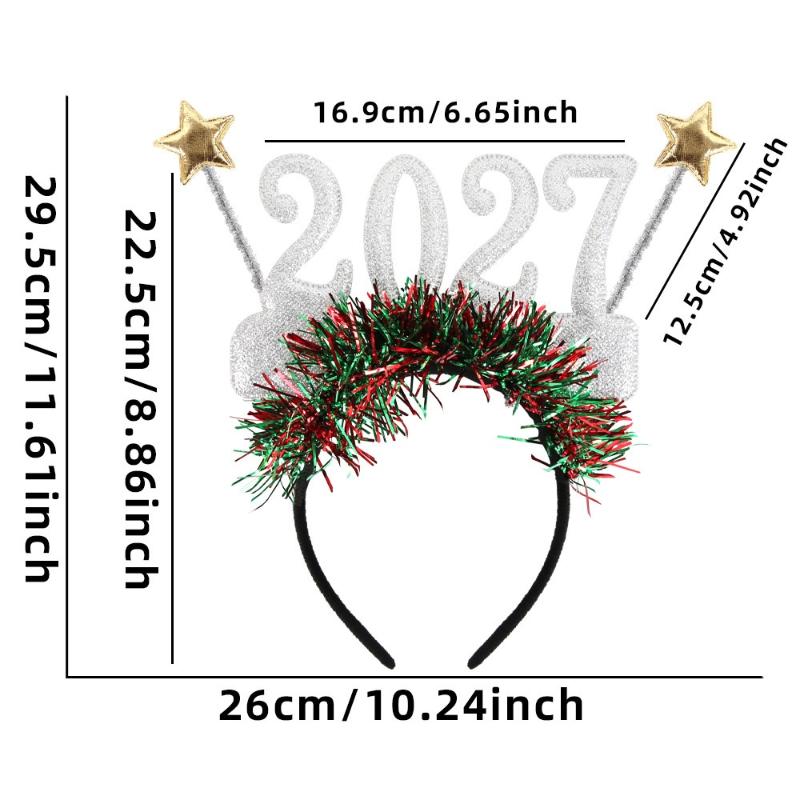 New 2027 New Year Headband Christmas New Year'S Eve Party Headgear Internet Celebrity Photo Props Children Adult Headnamd