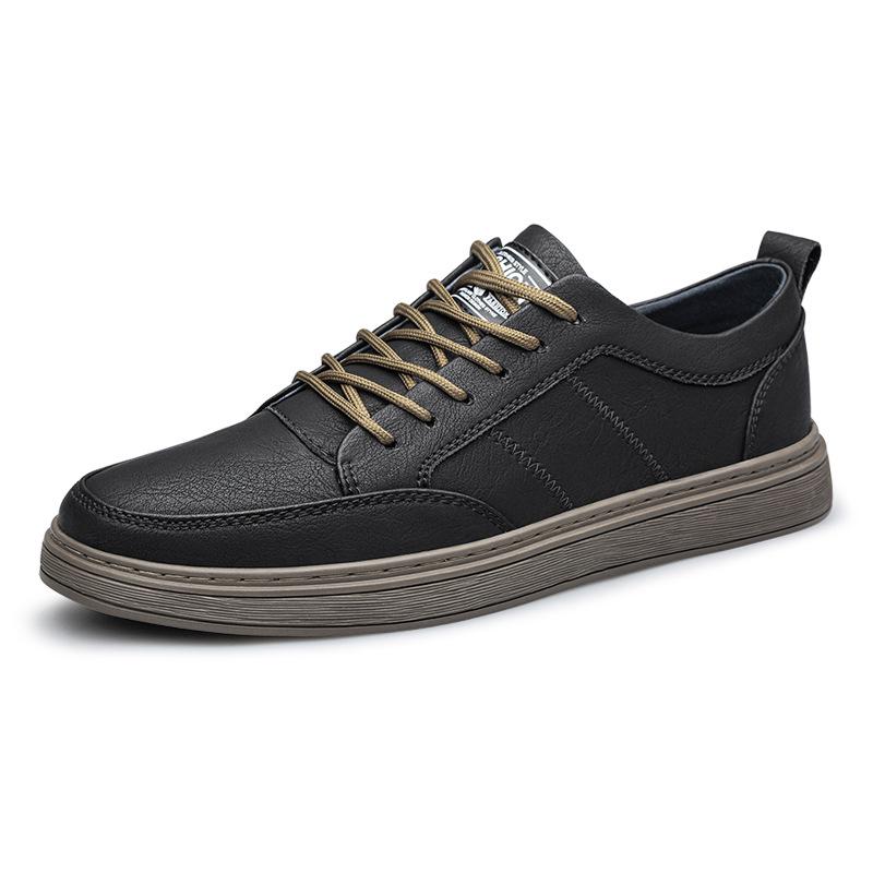 Men s Plus Size Versatile Leather Shoes - Breathable Soft Sole Cowhide Board Shoes 45