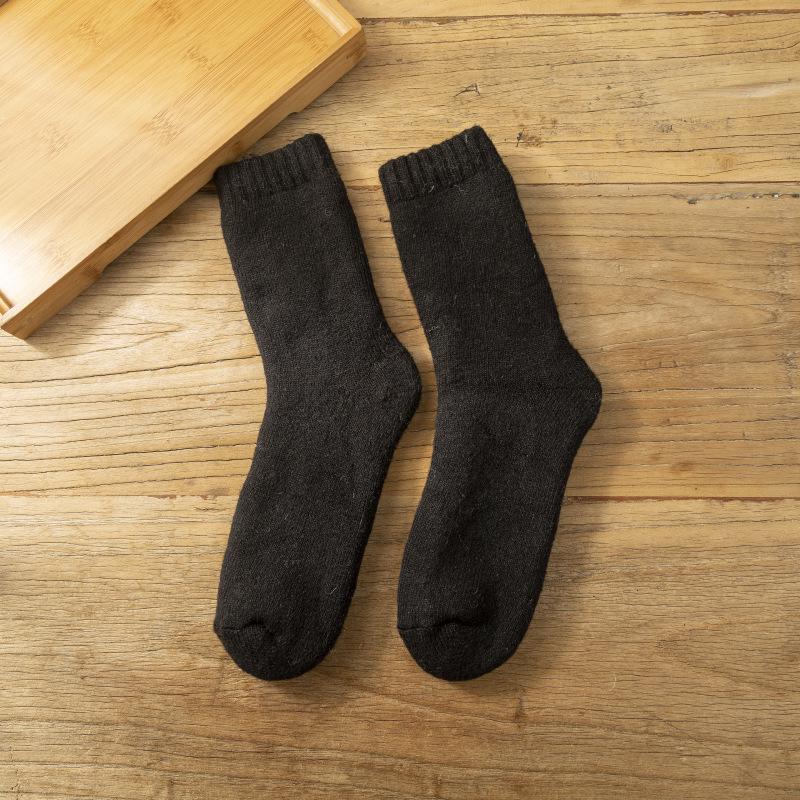 

Men s Extra Thick Fleece-Lined Winter Wool Socks One Size чёрный