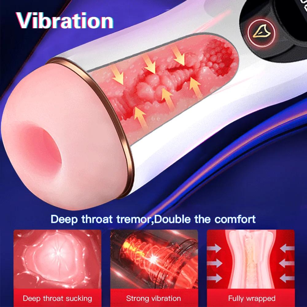 Automatic Masturbator for Men Sucking Vibrator Machine Penis Training Blowjob Vagina Pussy Masturbation Cup Sex Toys for Man