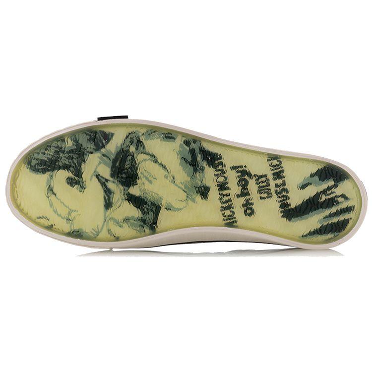 Disney X Li Ning Non-Slip Wear-Resistant High-Top Canvas Shoes Men Sneakers Black White AGCQ281-1