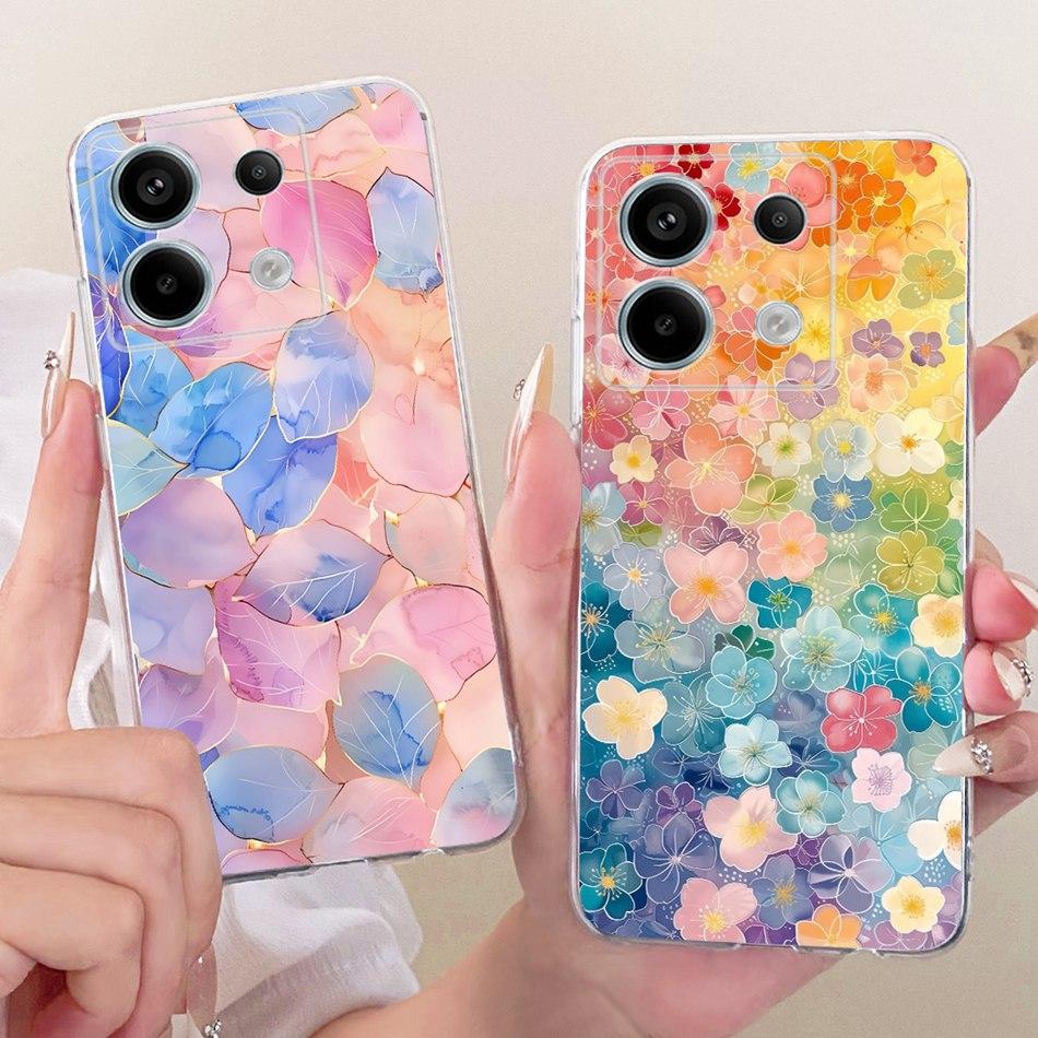 For Xiaomi Poco X6 Pro PocoX6 Cute Flower Butterfly Cat Painted Case For POCO X 6 X6Pro Soft Silicone TPU Phone Cases