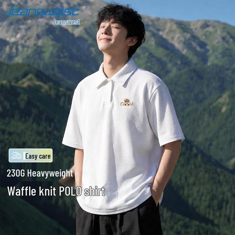 

Jeanswest Men s Golden Lion Waffle Polo Shirt L