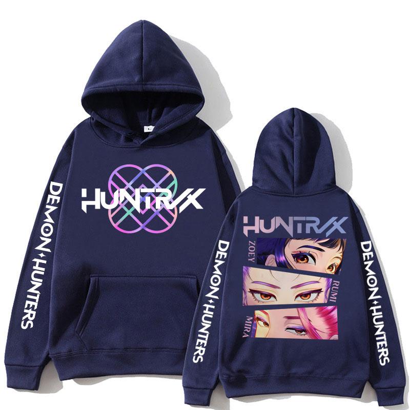 Kpop Anime Demon Hunters Huntrix Girls Hoodie Men Women Fashion Aesthetic Sweatshirt Oversized Fleece Y2k Long Sleeve Streetwear