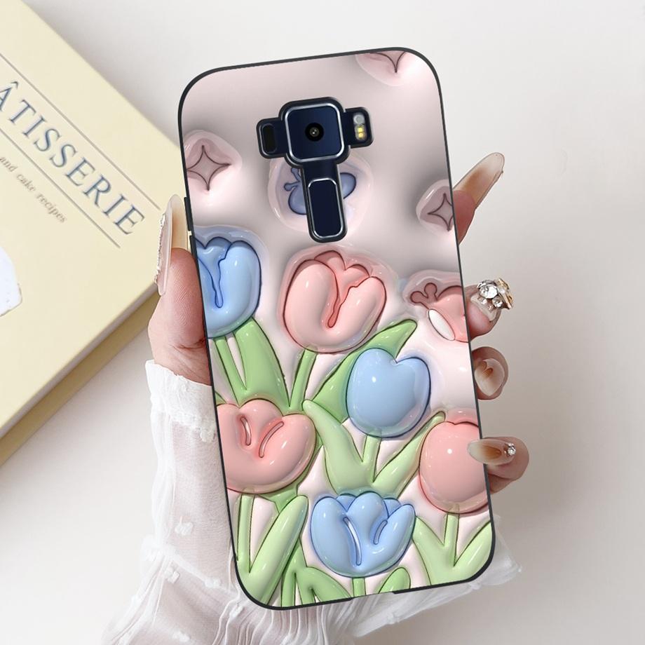 For ASUS Zenfone 3 ZE520KL Z017D 4 Max ZC520KL X008D 3 Max ZC520TL Case Soft Silicone Back Cover Love Heart Butterfly Flower Bag