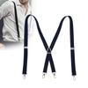 Mens Suspenders   Stretchable 2.5x110cm/1.0x43.3in Comfortable Fit 4 Metal Buckles Pants Suspenders for Adult