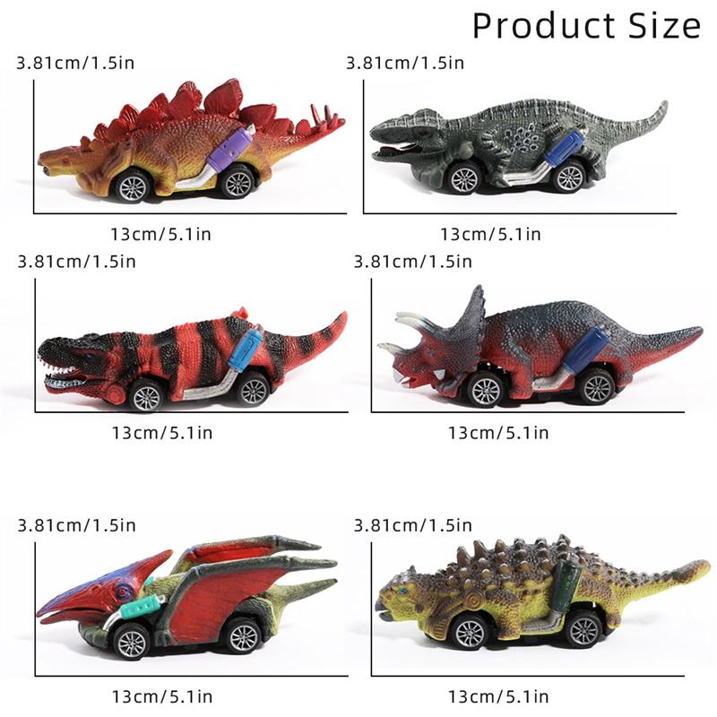 6 szt. Zabawka dinozaura Zegarowe samochody Dziecięce zabawki dinozaurów Odpowiednie dla dzieci Samochody Gry dinozaurów