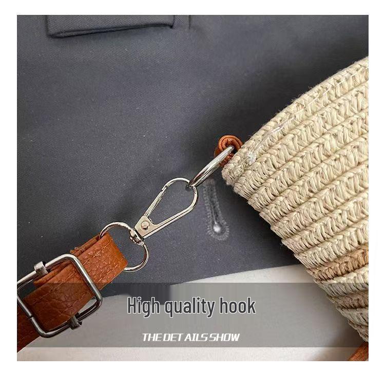 French-Style Woven Beach Tote - Versatile Single Shoulder Bag