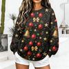 Women's Casual Christmas Print Crewneck Sweatshirt Pullover for Holiday Everyday Wear