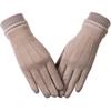 Winter Suede Gloves Women, Warm Wool Lining Touchscreen Texting