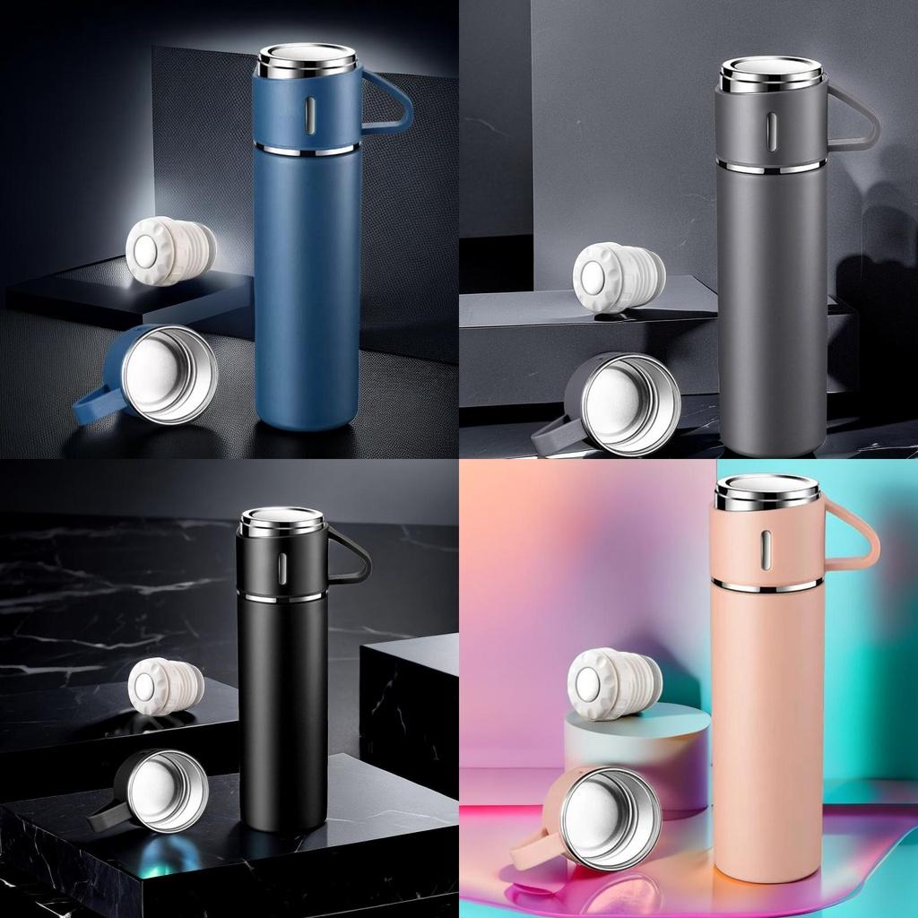 Stainless Steel Thermo Bottle Vacuum Insulated Flask With Cup For Coffee Tea