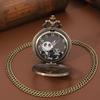 Pánské hodinky Klasické vintage vyřezávané bronzové kapesní hodinky s řetízkovým náhrdelníkem Vintage křemenné přívěskové hodinky Hodinový řetízek Pánské Dámské