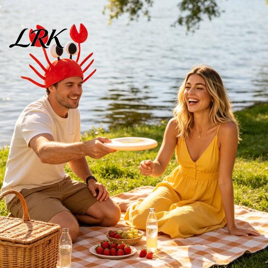 Comfortable Novelty Cap for Garden Activities Funny Unisex Crab Hat, 3D Plush Seafood Creative Photo Prop Short Videos Animal Costume Headwear
