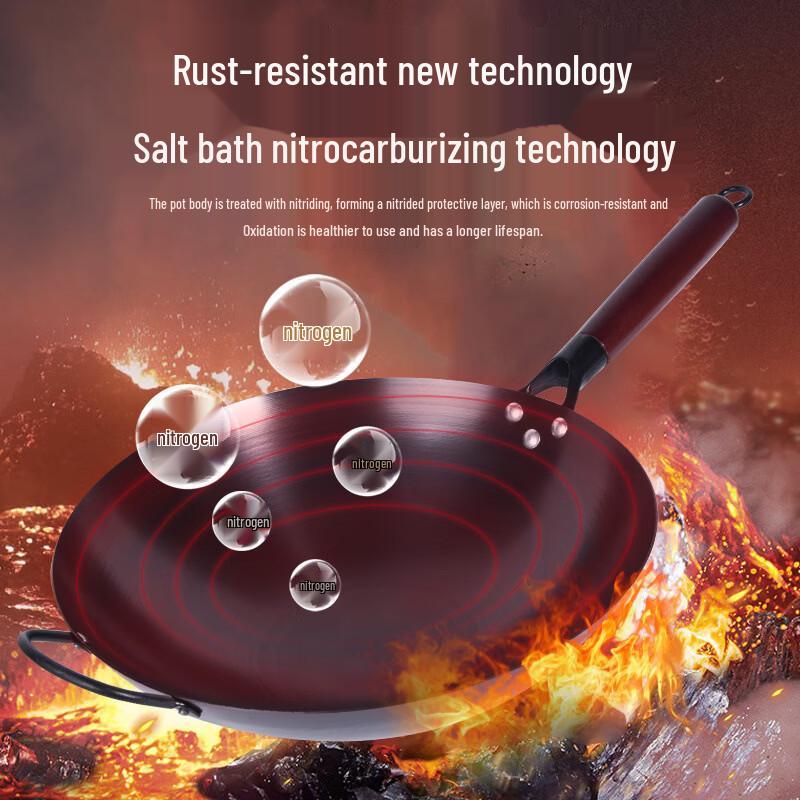 Longzhenchu Unbeschichteter nitrierter Eisenwok