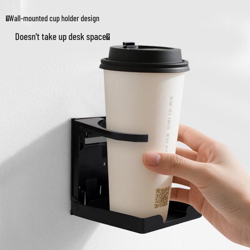 Adjustable Wall-Mounted Folding Cup Holder for Cars, RVs, Yachts, and Desks