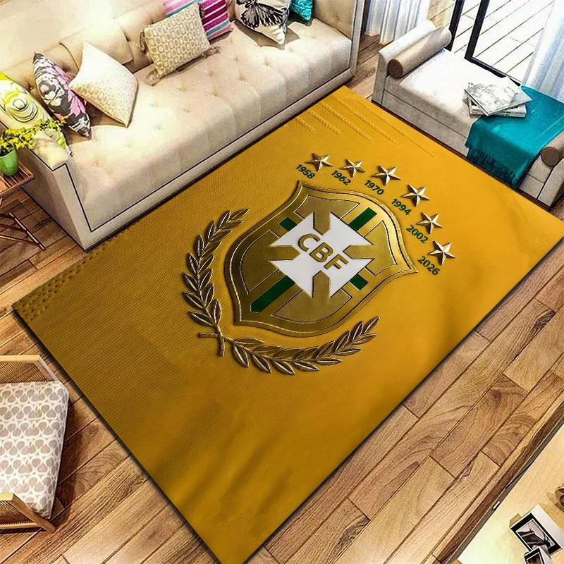 Brazil National Football Team Carpet Rug for Living Room Bedroom Home Sofa Decoration,Kids play Non-slip Floor Mat
