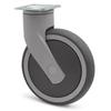 LEVINA SWIVEL WHEEL Ø150 PLASTIC 77x67 RUBBER RIMS WITHOUT BRAKE TENTEPRENE RUBBER RIMS. N/POLYPROP. ANTITHREAD.