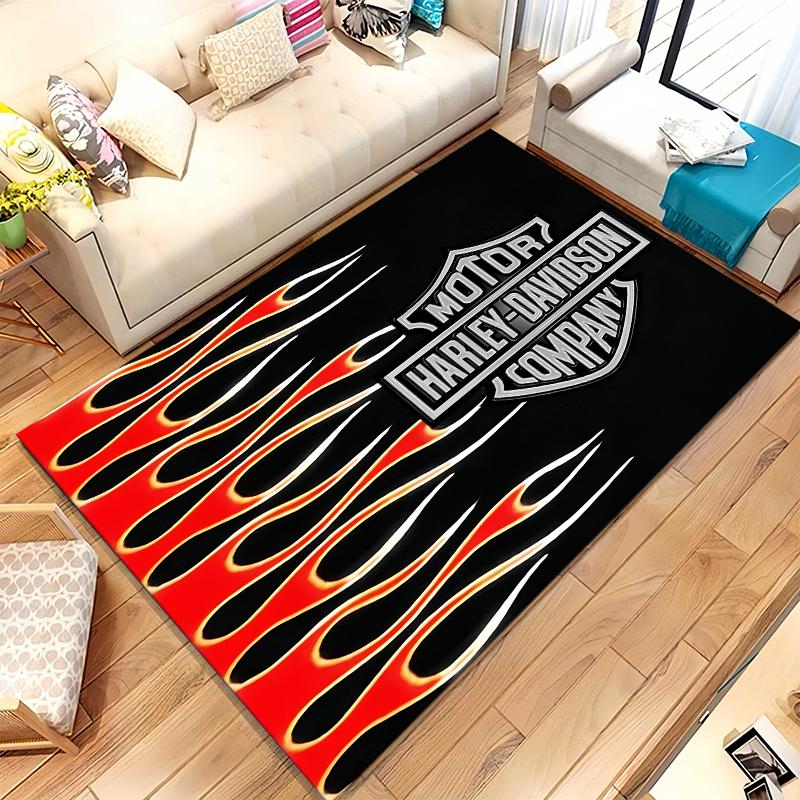 Retro H-Harleys Racing Moto Living Room Non-Slip Area Rug Soft Carpet for Bedroom Kids Playroom Sofa,Home Decor Doormat Gift