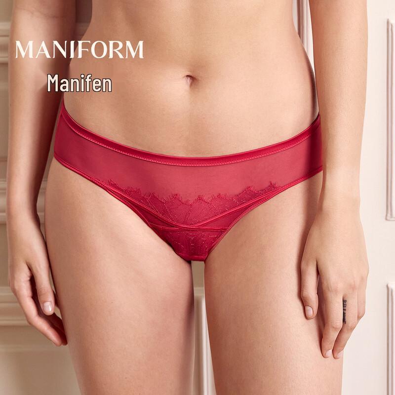 Maniform Women's Sexy Lace Breathable Mid-Low Waist Briefs