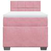 vidaXL Box Spring Bed with Mattress Pink 90x200 cm Velvet