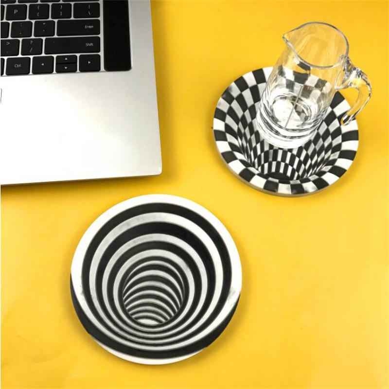 Sottobicchiere 3D Creativo Fai da Te Rotondo Geometrico a Spirale Stampo in Silicone Nuovo Cemento Resina Resina Epossidica Stampi 2023