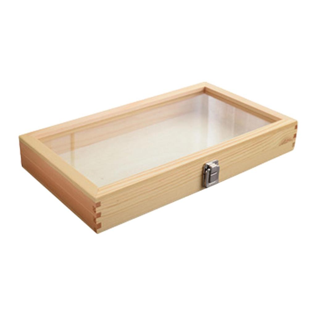 Badge Storage Box Brooch Organizer Wooden Jewelry Display Case Collector for Keepsake Rings Anklets