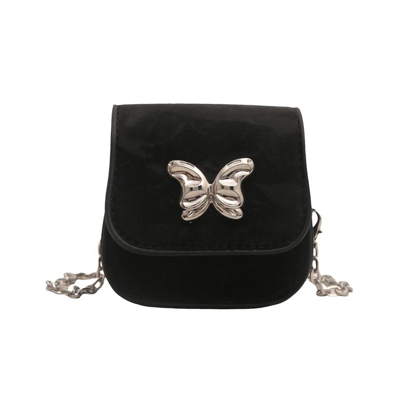 

Mini bag Butterfly shoulder bag 2024 new fashion texture chain messenger bag small fresh change bag чёрный