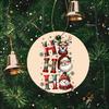 Ho Ho Ho Reindeer Santa Snowman Plaid Print Acrylic Christmas Tree Ornament Holiday Hanging Decoration Christmas Decor New Year Party Favors