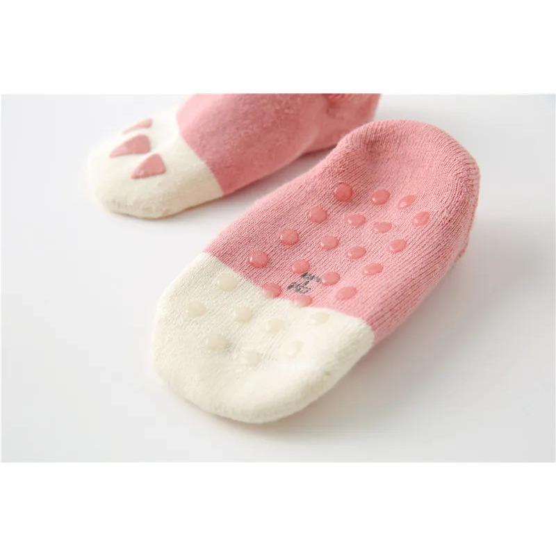 Cat Paw Baby Socks Girls Boys Print Thick Terry Clothes Newborn Accessories Kids Children Toddlers Slipper Gift Infant Stuff