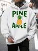 Fresh Pineapple Fruit Printing Men Hoody Fleece Autumn Hoodies Pocket Loose Sportswears Comfortable Multicolor Man Hoodie