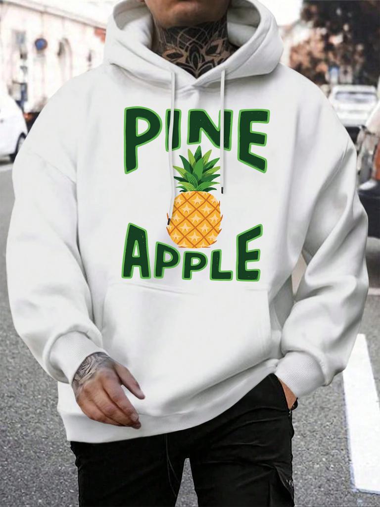 Fresh Pineapple Fruit Printing Men Hoody Fleece Autumn Hoodies Pocket Loose Sportswears Comfortable Multicolor Man Hoodie
