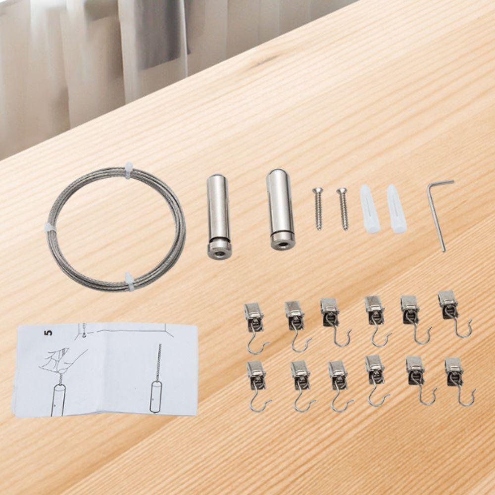 Nicht-perforierendes Design Einziehbare Wäscheleine Wandmontage Drahtstange Fenstergardine