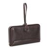 Full-Grain Lambskin Women's Wallet with Metal Hinge and Leather Hand Strap