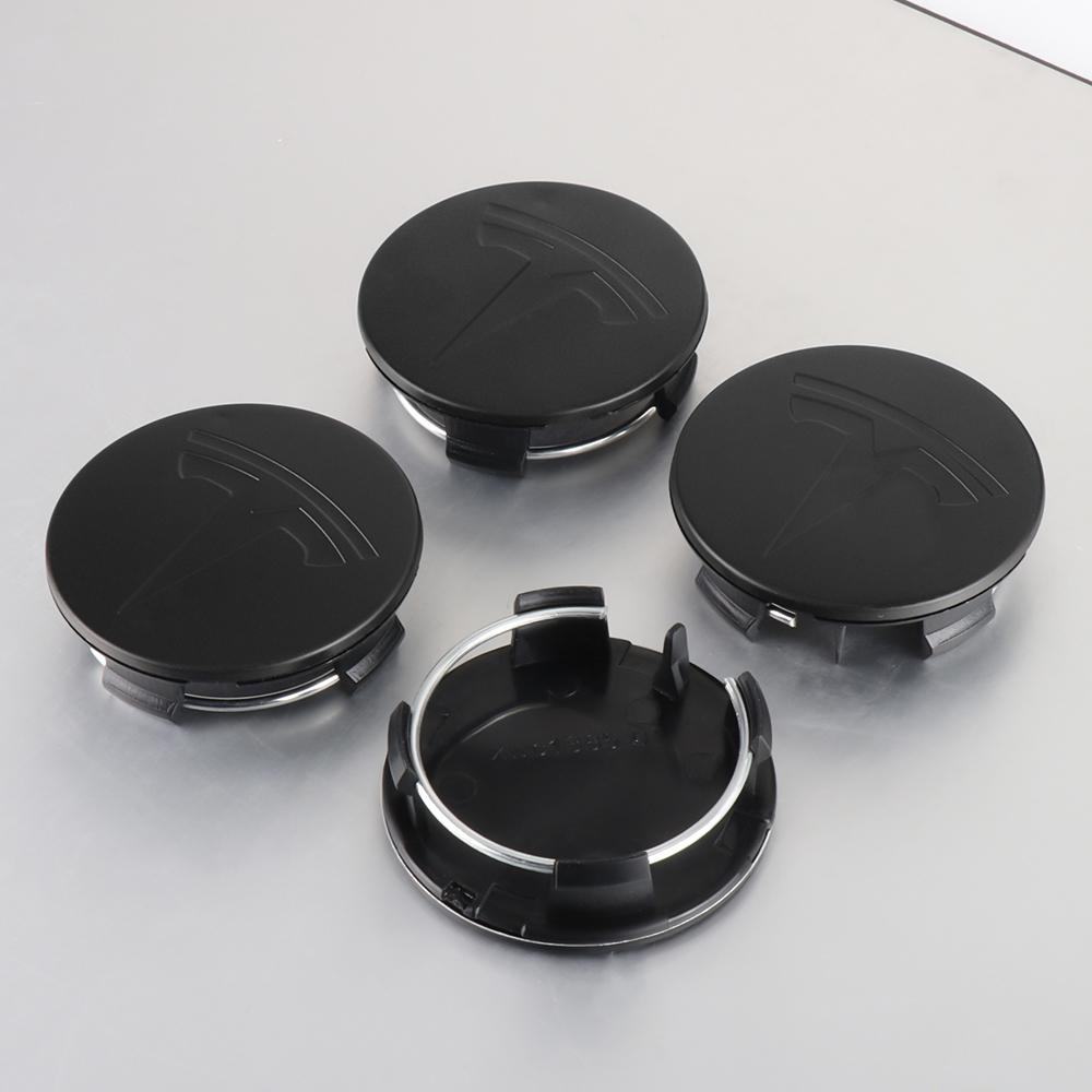 4pcs 56mm Black Silver Car Wheel Center Caps Rims Hub Cover Logo for Tesla Model 3 Y X S Hubcaps Auto Accessories