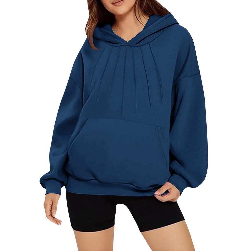 Women's Fashionable And Comfortable Long-Sleeved Solid Color Hoodie