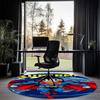 SUPERMAN Printed Round Rug Carpet Chair Rug Area Rug Entryway Doormats,for Office Chair Living Room Bedroom Kitchen Room.