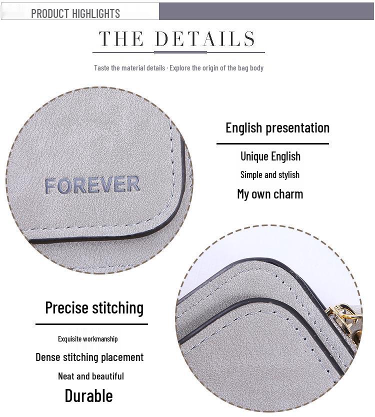 Korean Style Tri-fold Women's Wallet with Multi-card Slots - Frosted Two-tone Fabric