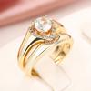 Princess love four-claw inlaid ring, light luxury old money wind  geometric ring